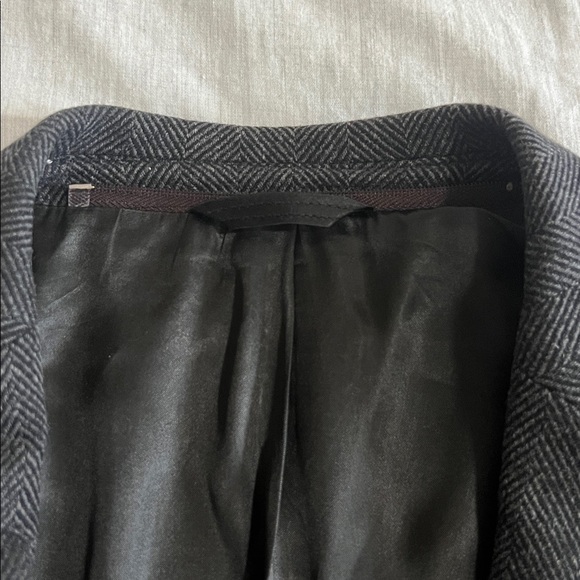 Luigi Bianchi Coat Blazer Herringbone Overcoat Zip Up Elbow Patch Sz 42 - Picture 16 of 16